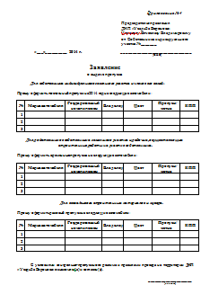 Заявление на выдачу пропуска